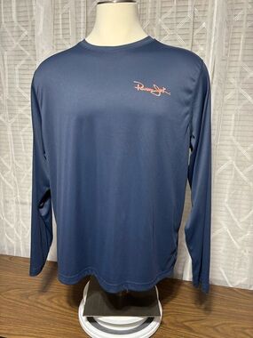 Panama Jack XXL Performance Long-Sleeve Crewneck Shirt - Navy27” p2p 30”L
